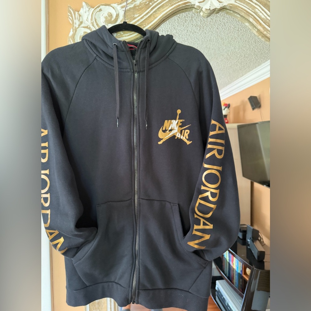 Nike Black & Gold Air Jordan Zip-Up Hoodie